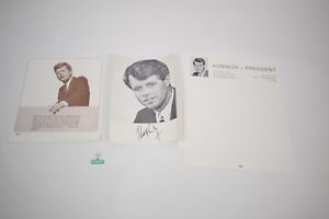 Robert Kennedy 1968 campaign photo, brochure, stationary page, fold over pin