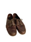 LL Bean all leather Men 4 eyelets  lace up brown loafers. Size 12 D