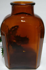 vintage Snuff Bottle Vintage Brown Glass Jar Amber Country Vase Craft