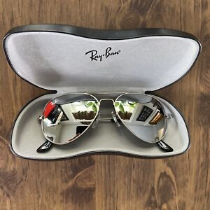 Ray Ban Aviator Metal RB3024 Sunglasses Silver Mirror Lense Silver frame Unisex