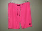 Men's Hurley Board Shorts Trunks Size 36 Pink EUC Polyester *Ships free*