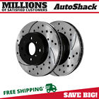 Front Drilled Slotted Brake Rotors Black Pair 2 for Honda Fit Insight Civic 1.5L (For: Honda)