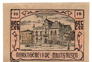 1920 Austria Mauthausen Notgeld 10 Heller Note (V77)