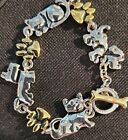 Vtg Bracelet Premier Design Dog Paw Cat Puppy Kitty Chain Jewelry Purrfect Ruff
