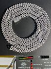 MOISSANITE Real 5mm Micro Miami Cuban Link Prong Chain Iced 925 Silver Necklace