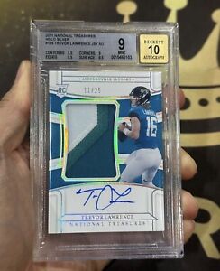 2021 National Treasures Trevor Lawrence RC Patch Auto Holo Silver RPA /25 BGS 9