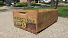 1938 Vintage Magic Lake Blue Anchor Fruit Crate Mountain Lake Bartletts RARE CAL