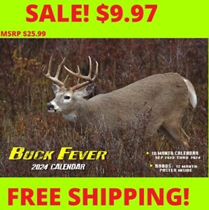 Whitetail Deer 2024 Buck Fever Wall Calendar (Free Shipping) $25.99 SALE 9.97