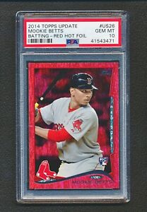 2014 Topps Update #US26 Mookie Betts Batting Red Hot Foil Rookie RC PSA 10