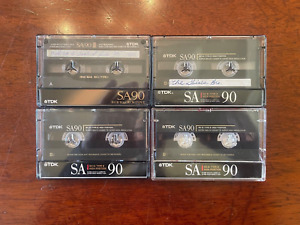 TDK SA 90 High Position Type II Cassette Tape - LOT of 4 - Sold as Blank