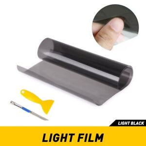 30 x 180cm Light Smoke Black Tint Film Headlights Tail lights Car Vinyl Wrap EOA (For: More than one vehicle)