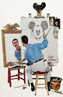 Walt Disney painting Mickey Mouse Norman Rockwell Style Poster Print
