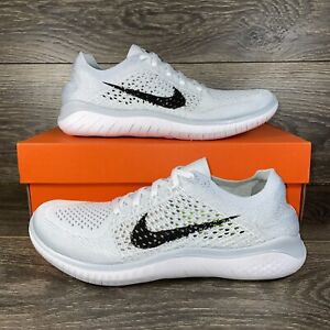 Nike Women's Free Run Flyknit 2018 White Running Shoes Sneakers Trainers New