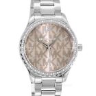 Michael Kors Layton Womens Stainless Steel Glitz Watch, Pale Rose Dial, Crystals