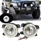 Fits Jeep Wrangler JK TJ CJ Front Bumper LED DRL Fog Lights w/ Bulbs Left&Right (For: Jeep Wrangler JK)