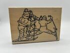 Stamp Cabana Rubber Stamp Skiing Trio PCH3-1W Never Used 5.75” x 4”