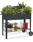 New ListingFOYUEE Raised Planter Box With Legs Outdoor Elevated Garden Bed On Wheels