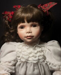 Vintage Porcelain 1995 Hamilton Collection Doll McKenzie 2855A 18” With Stand