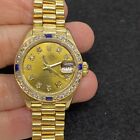 Rolex Ladies Datejust 69178 Champagne Dial 18k Yellow Gold Diamond Watch