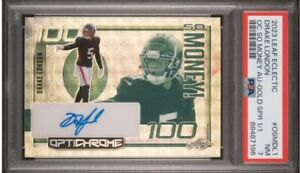 New Listing2023 Leaf Eclectic Drake London  OC #OSM-DL1 'So Money!' Auto Gold 1/1 PSA NM 7