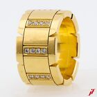 Cartier Tank Francaise Ring 18K Yellow Gold 0.32ct Diamonds Size 51