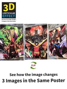 DC-Batman,Joker,Robin-3D Poster,3D Lenticular Flip Effect,3 Images In One