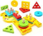 Montessori Toys for 1 2 3 4 Year Old Boy Girl, Sensory Wooden Assorted