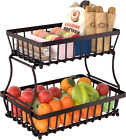 New Listing2 Tier Fruit Storage Basket Countertop for Kitchen, Bread Vegetable Fruit Basket