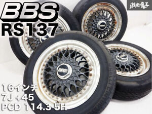 JDM Rare BBS RS137 16 inch 7J +45 PCD 114.3 5H 205/55VR16 Wheel 4wheel No Tires
