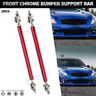 Red Adjustable Front Bumper Lip Splitter Rod Strut Tie Bar Support Universal Fit (For: Nissan)