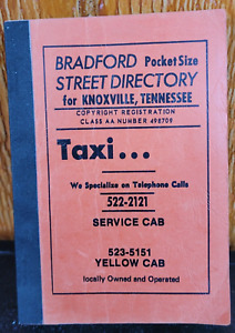 New ListingRare Vintage Books Bradford Pocket Size Street Directory Knoxville, TN Taxi Cab