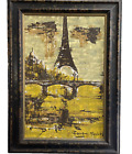 New Listing1963 Original Oil Painting Eiffel Tower Vtg French 33X24 Signed