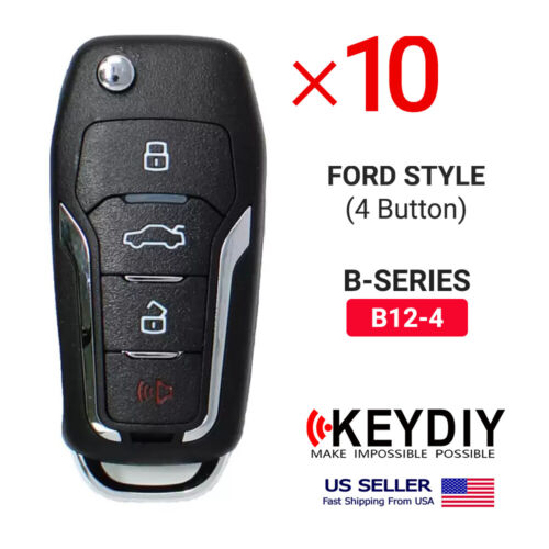 10x KEYDIY KD Universal Flip Remote Key Ford Style B-Series 4 Buttons B12-4