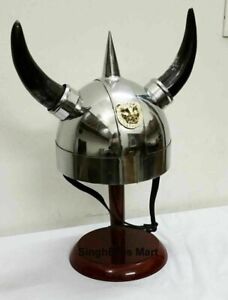 Helmet Viking Horns Medieval Armor Warrior Costume Steel Halloween Knight Gift