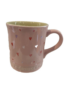 Le Creuset L'Amour Collection Vancouver Heart Mug Chiffon Pink White Hearts