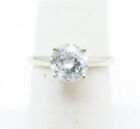 14K White Gold ~1.07C Diamond (4) Prong Solitaire Ring Size 5.75