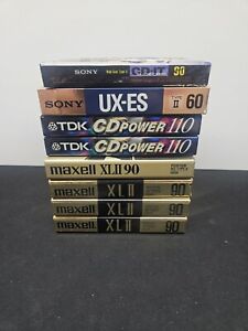 high bias cassette tapes lot Of 8 Maxell, Tdk, Sony All New Sealed
