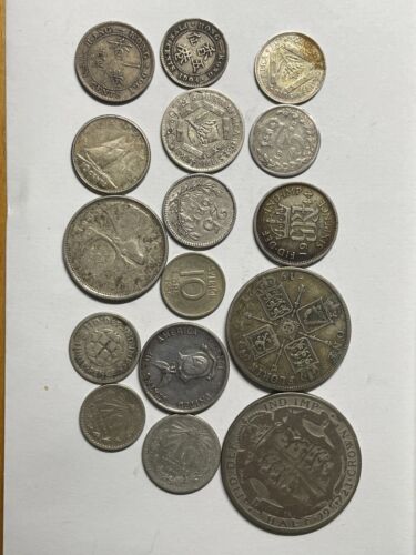 Lots of 16 different silver coins, circulated