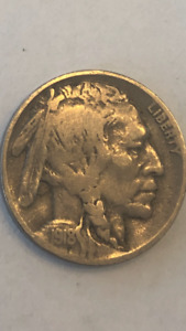 1918-D Buffalo Nickel, Fine, ALMOST FULL HORN, VERY ENTICING PROBLEM FREE PIECE