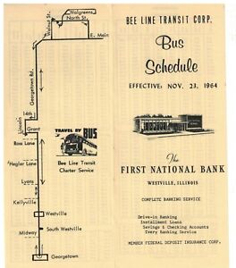 1964  Georgetown-Westville and beyond IL Bus Schedule & Map