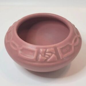 New ListingAntique Rookwood Low Bowl Arts & Crafts Style 1917 Flowers Pink Matte #2155