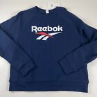 Reebok Crewneck New Sweatshirt Mens XL Big Logo Pullover Sweater Blue