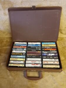 Lot of 30 Cassette Tapes with  Storage Case VINTAGE MOSTLY Country Merle, George