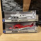 Set Of 2 Agusta A109 Power Diecast Helicopter 1:43 Scale Model New-Ray Toys New