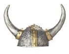 Viking Helmet Latex Warrior Gold Fancy Dress Halloween Adult Costume Accessory