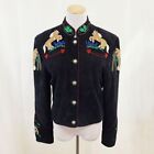 Vintage Scully embroidered suede leather jacket black horses western size large