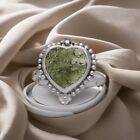 925 Sterling Silver Handmade Moldavite Gemstone Ring Excellent Heart Cut Ring