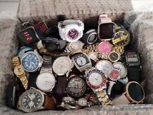 Watch Lot Assorted Watches-100+++Medium flat Rate Box FULL 14.9 POUNDS #-2