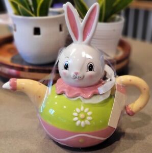 NEW Johanna Parker Carnival Cottage Easter Bunny Rabbit Teapot