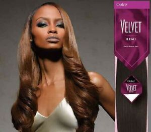 Outre Velvet Yaki Remi 100% Human Hair Straight Weave Extension Yaky 12